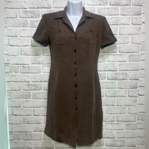 Vintage Patrick Petite Brown 100% Soft Silk with Acetate Lining Dress 2P